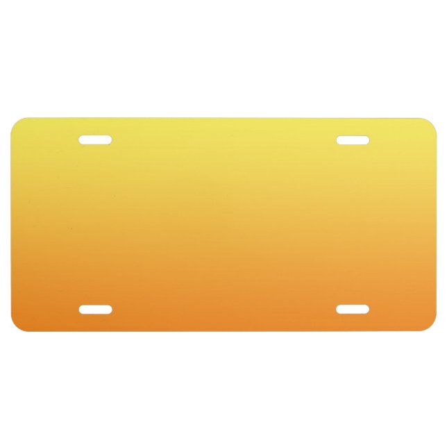 “Yellow And Orange Ombre” License Plate (Front)