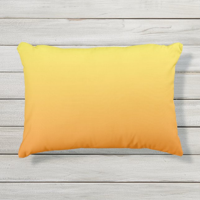 Yellow And Orange Ombre Outdoor Pillow (Front)