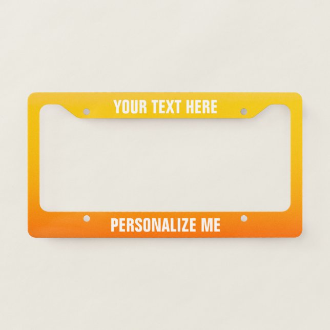 Yellow and Orange Ombre Sunshine Photograph License Plate Frame (Front)