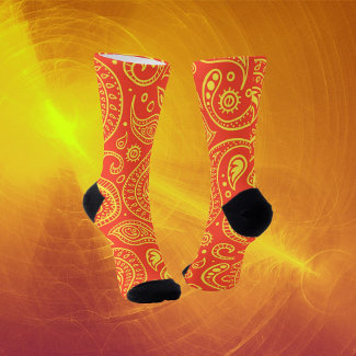 Yellow And Orange Paisley Crew