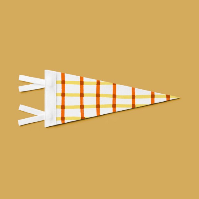 Yellow and Orange Plaid Pennant Flag (Creator Uploaded)