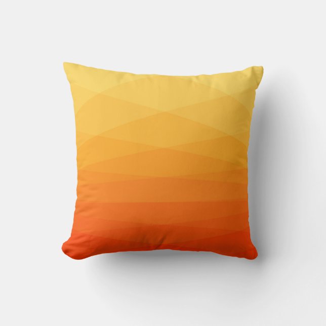 Yellow And Orange Polygonal Design Throw Pillow (Front)