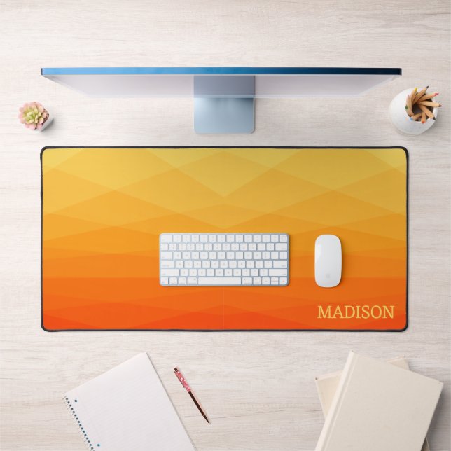 Yellow And Orange Polygonal  Desk Mat (Office 1)