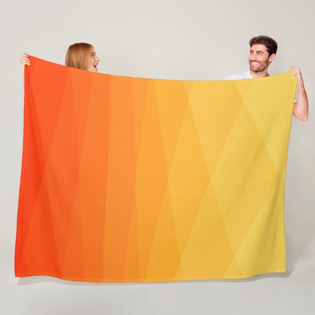 Yellow And Orange Polygonal Fleece Blanket (In Situ)