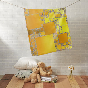 Yellow and Orange Squared Baby Blanket