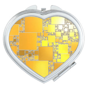 Yellow and Orange Squared Compact Mirror