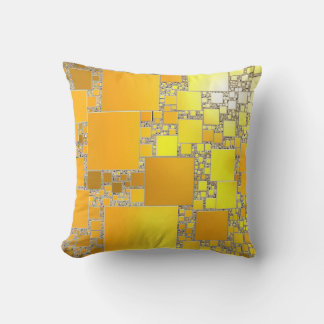 Yellow and Orange Squared Cushion
