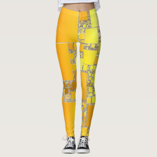 Yellow and Orange Squared Leggings