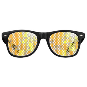 Yellow and Orange Squared Party Sunglasses