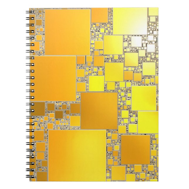 Yellow and Orange Squared Spiral Notebook (Front)
