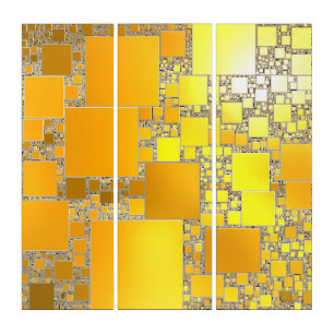 Yellow and Orange Squared Triptych
