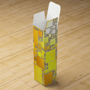 Yellow and Orange Squared Wine Gift Box