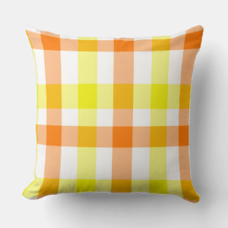 Yellow and Orange Stripes Throw Pillow