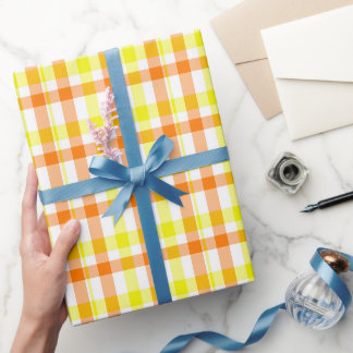 Yellow and Orange Stripes Wrapping Paper