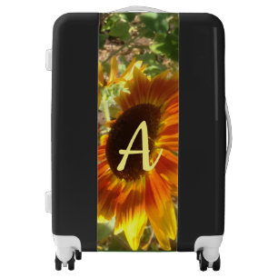 Yellow and orange sunflower photograph luggage