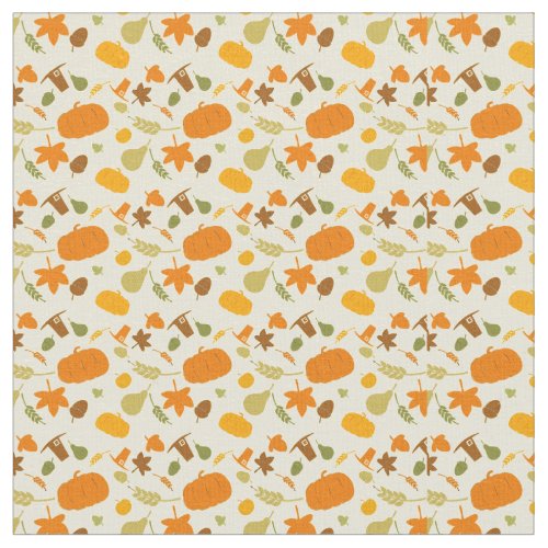 Yellow and Orange Thanksgiving Harvest Pattern Fabric