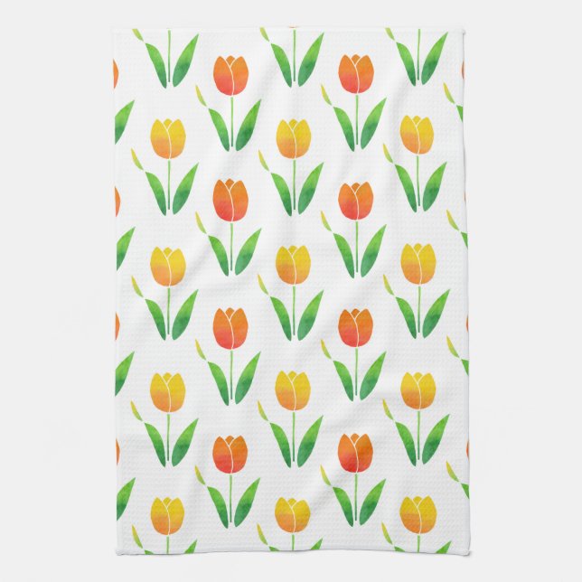 Yellow and Orange Tulips 2 Kitchen Towel (Vertical)