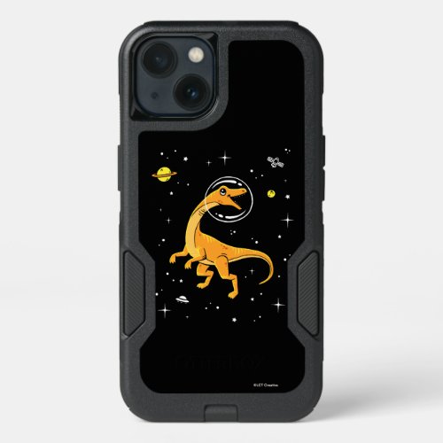 Yellow And Orange Velociraptor Dinos In Space iPhone 13 Case