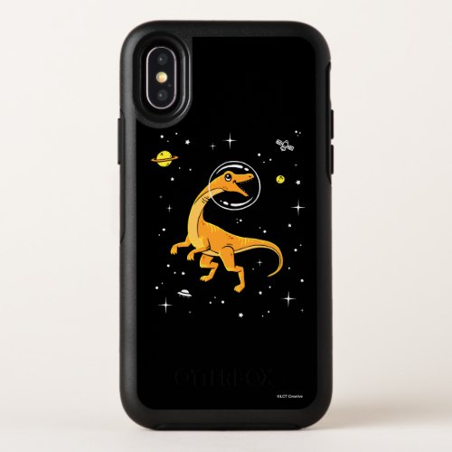 Yellow And Orange Velociraptor Dinos In Space OtterBox Symmetry iPhone X Case