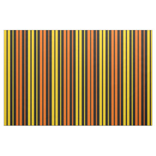 Yellow and Orange Vertical Stripes Black   Fabric