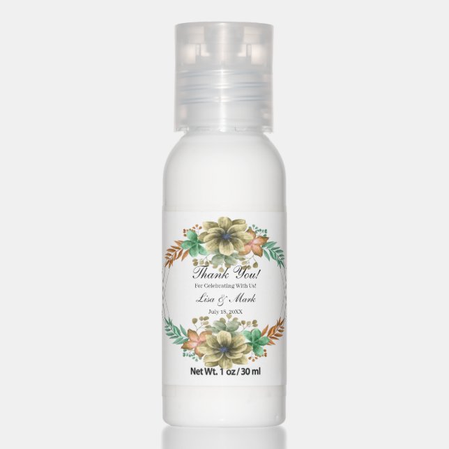 Yellow And Orange Watercolor Floral Hand Lotion (Front)