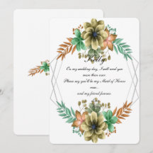 Yellow And Orange Watercolor Floral Maid Of Honor