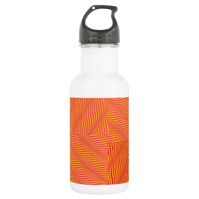 Yellow and Orange Waves Water Bottle (Front)