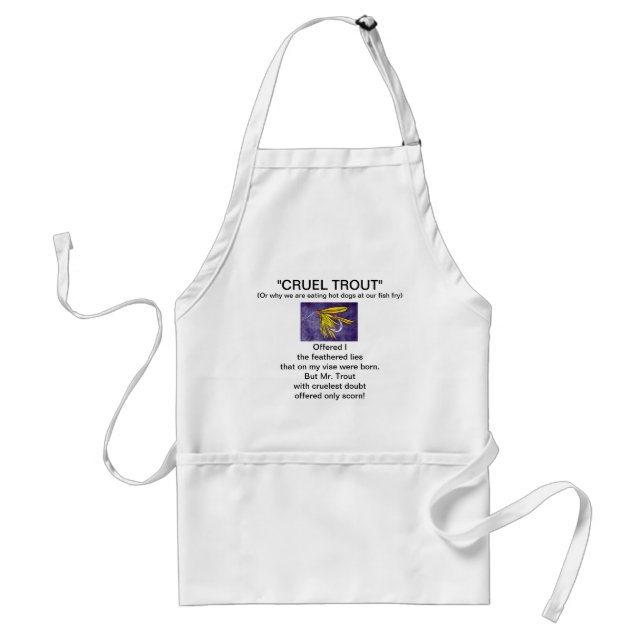 "Yellow and Orange Wet Fly-Cruel Trout"  Apron (Front)