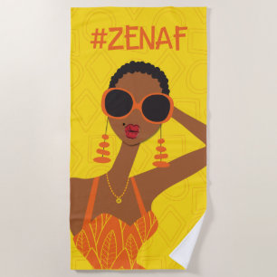 Yellow and orange #zenaf beach towel