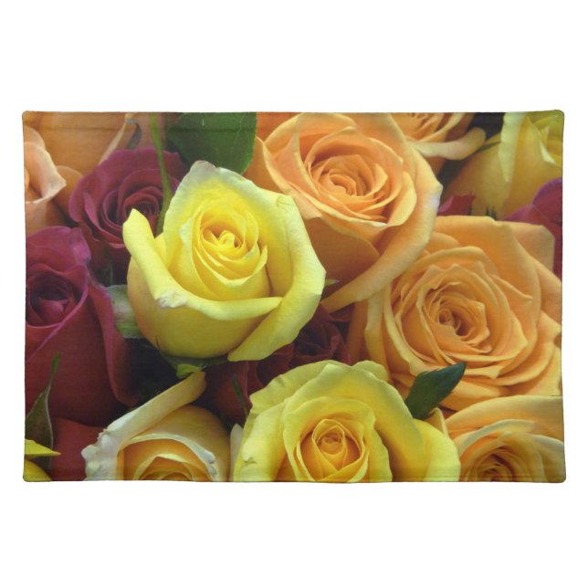 Yellow and Pale Orange Roses Placemat (Front)