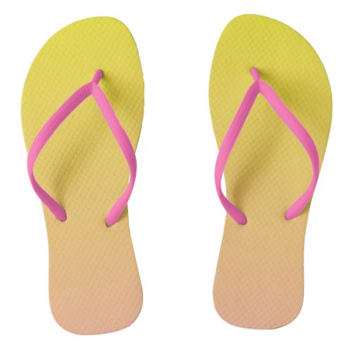 Yellow and Peach Gradient Flip Flops