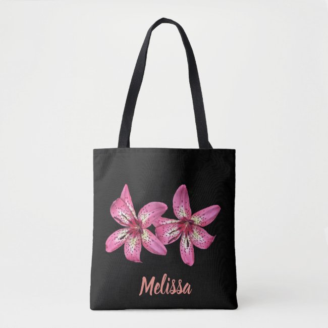 Yellow and Pink Asiatic Lilies Tote Bag