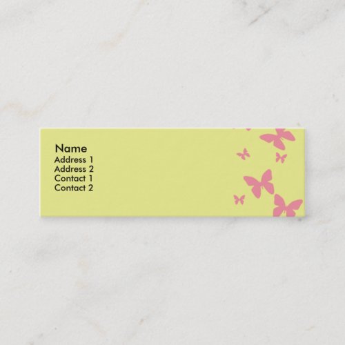 Yellow and Pink Butterflies Profile Card Business Card Template