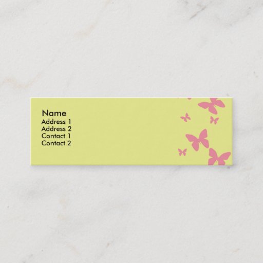 Customizable Yellow and Pink Butterflies Profile Card Business Card Template