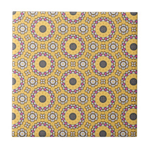 Yellow and Pink Ceramic Tile