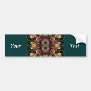 Yellow and Pink Dahlias & Your Text Bumper Sticker