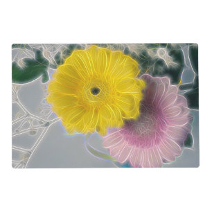 Yellow and Pink Daisy Bouquet art Placemat