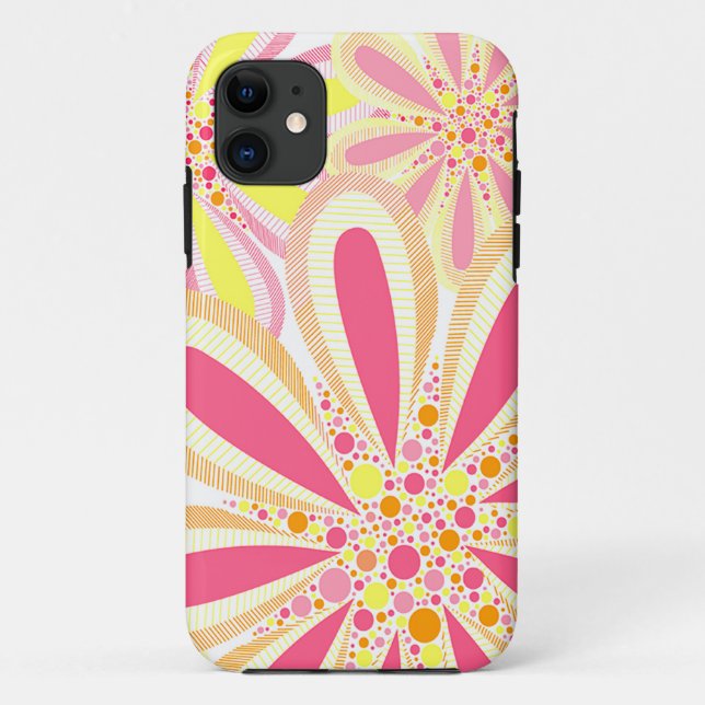 Yellow and Pink Flowers Case-Mate iPhone Case (Back)