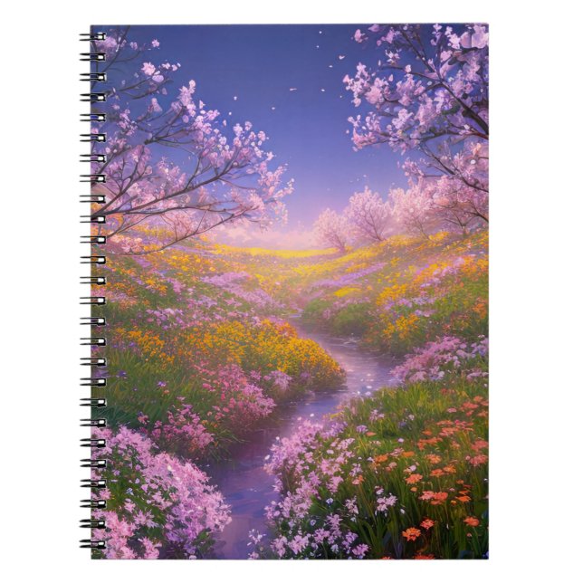 Yellow and Pink Flowers in Full Bloom Notebook (Front)