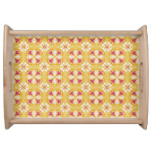 yellow and pink geometric floral patterns