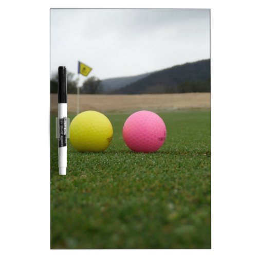 yellow and pink golf balls Dry_Erase board