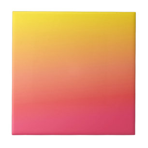 Yellow and Pink Gradient Ceramic Tile