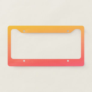 Yellow and Pink Gradient License Plate Frame