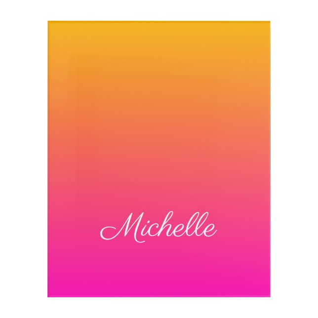 Yellow and pink gradient ombre acrylic print (Front)