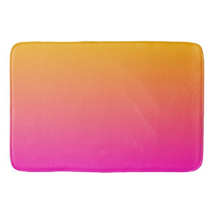 Yellow and pink gradient ombre bath mat