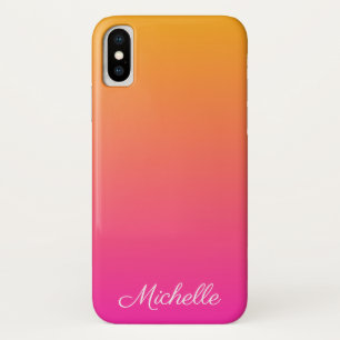 Yellow and pink gradient ombre iPhone x case