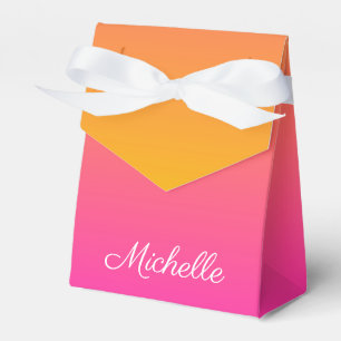 Yellow and pink gradient ombre favor boxes