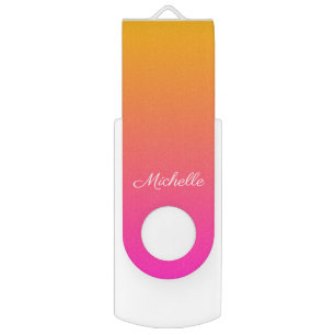 Yellow and pink gradient ombre flash drive