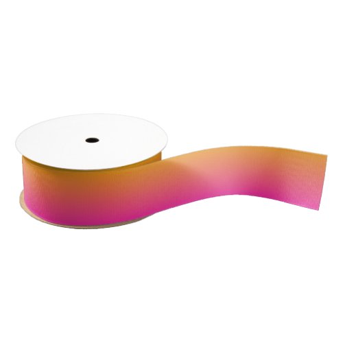 Yellow and pink gradient ombre grosgrain ribbon
