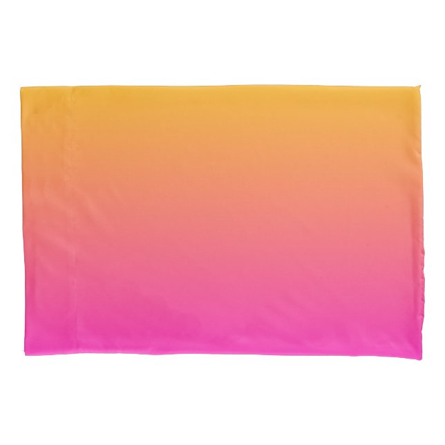 Yellow and pink gradient ombre pillow case (Front)